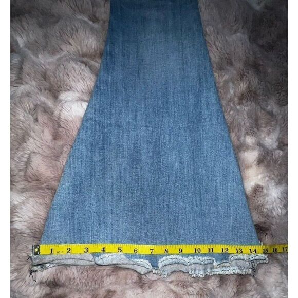 Revolve Pistola Women’s Ultra flare Leg  Distressed Pants- Fray /RawHem, Size 28 - Picture 10 of 14